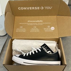 Custom black leather Vans ✨NEW✨ Womens 7.5. Men’s 5.5